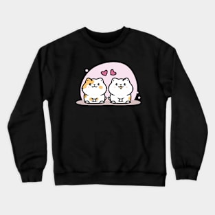 Cute cat couple valentine Crewneck Sweatshirt